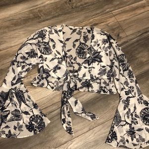 Navy and white crop top